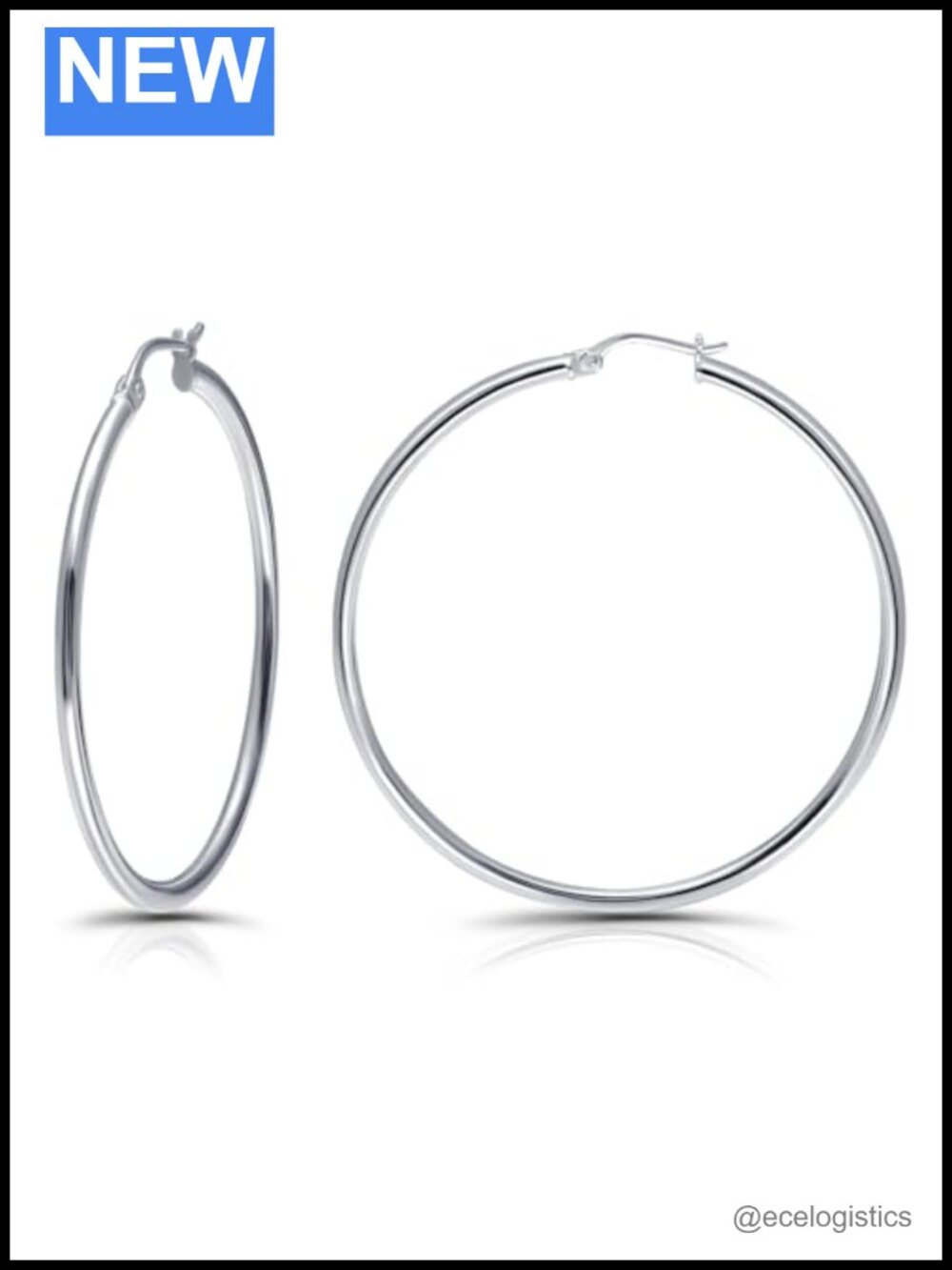Sterling Silver 2mm Hoop Earrings 14K Gold Plated Click-Top Lightweight